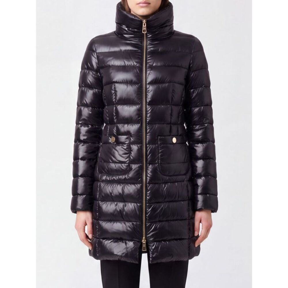 Herno Long Water-Repellent Nylon Down Jacket With High Neck And Slim Fit